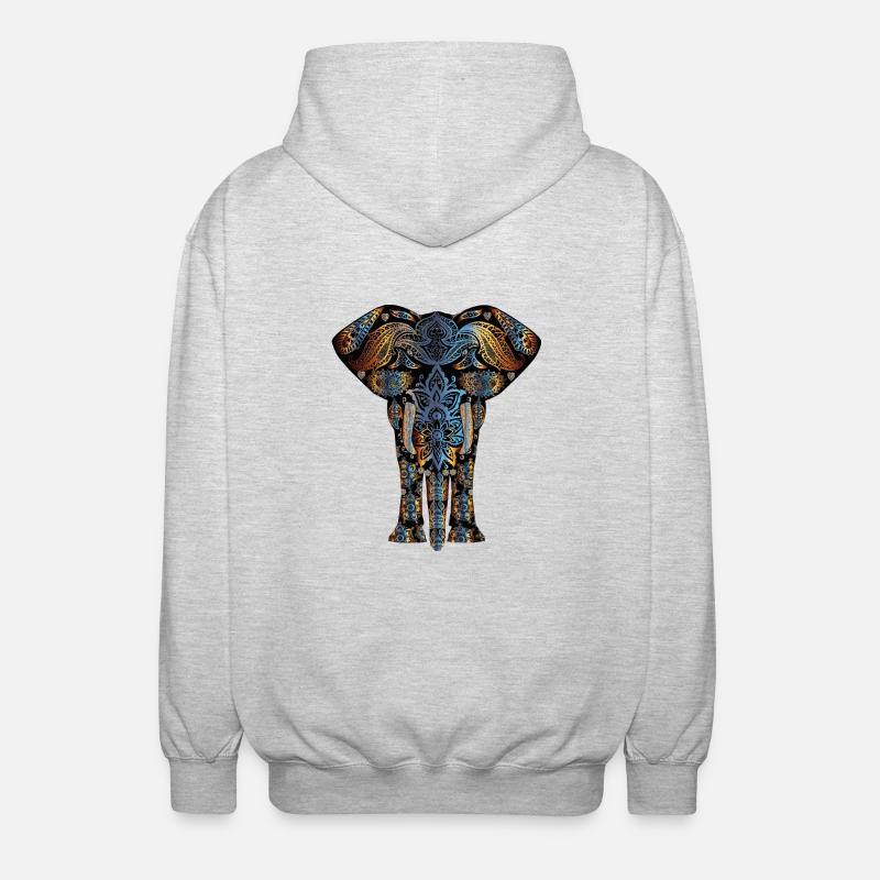 elefant - Unisex hættejakke. - lysegrå meleret