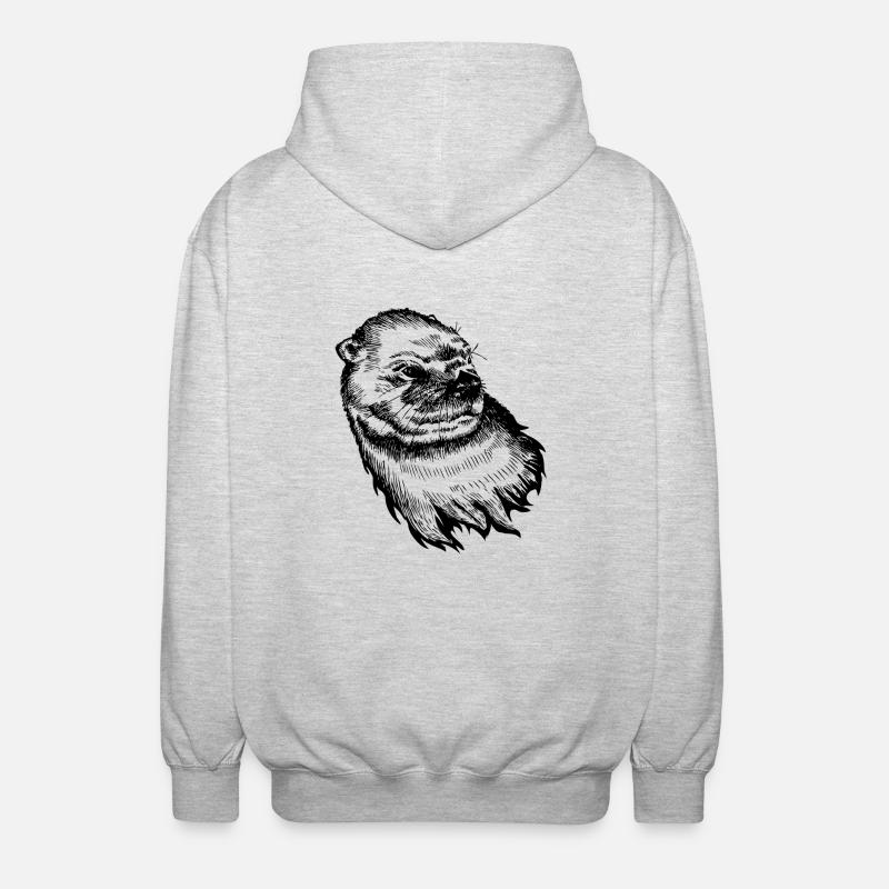 Loutre - Veste à capuche unisexe - gris clair chiné
