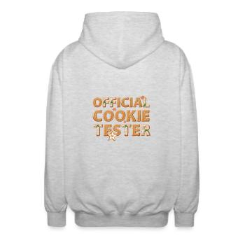 Offizieller Kekstester Familie Weihnachtsdesserts - Unisex Kapuzenjacke - Hellgrau meliert - Hinten - AI Model Male 185 light (185cm)