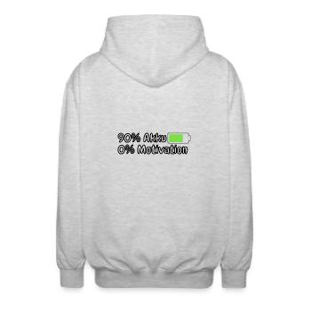 lustiges Spruch T-shirt – Dein Statement-Shirt - Unisex Kapuzenjacke - Hellgrau meliert - Hinten - AI Model Male 185 light (185cm)