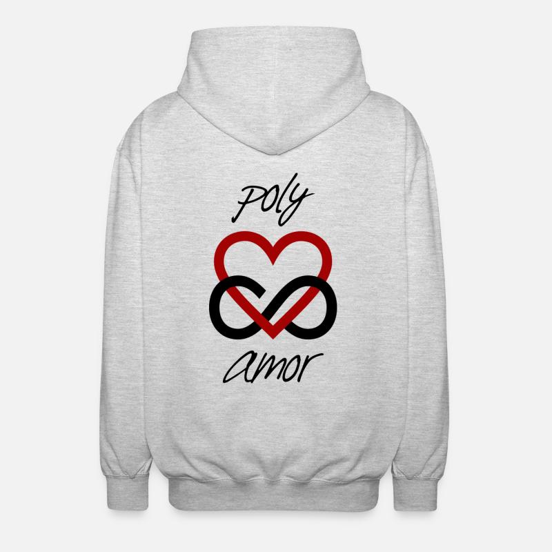 poly Amor - Veste à capuche unisexe - gris clair chiné