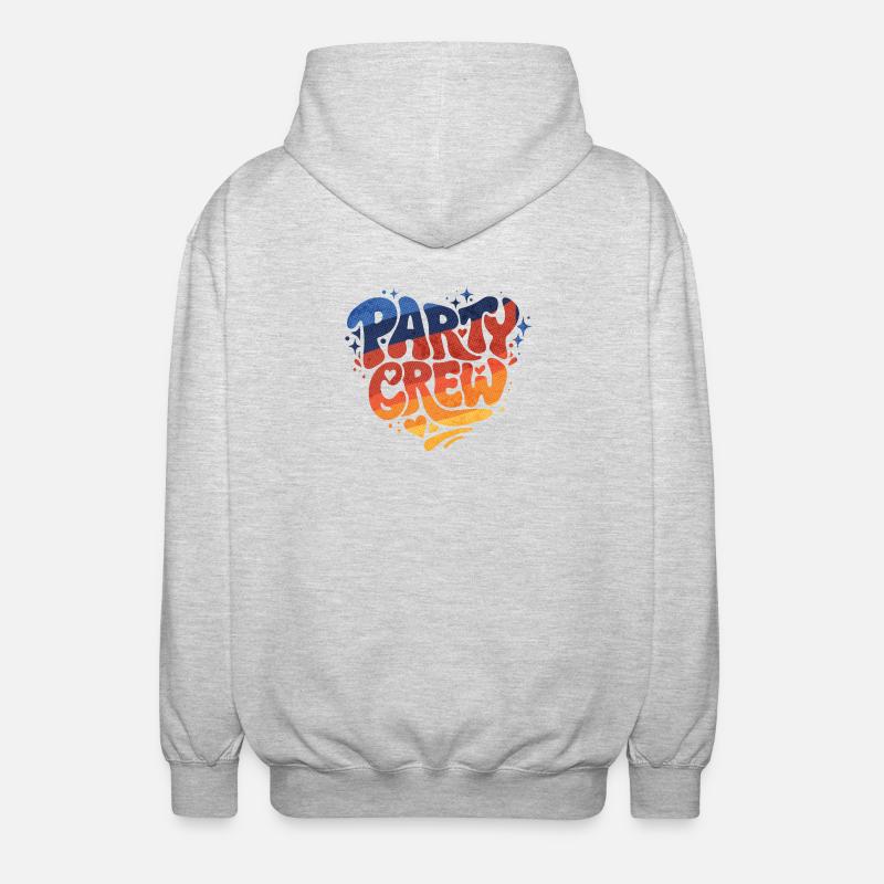Party Crew Herz Gradient - Unisex Kapuzenjacke - Hellgrau meliert