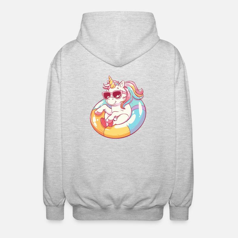 Licorne Bande Dessinée Cool - Veste à capuche unisexe - gris clair chiné