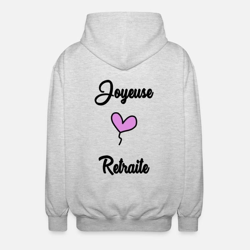 RETRAITE. RETRAITE. RETRAITEE. RETRAITE - Veste à capuche unisexe - gris clair chiné
