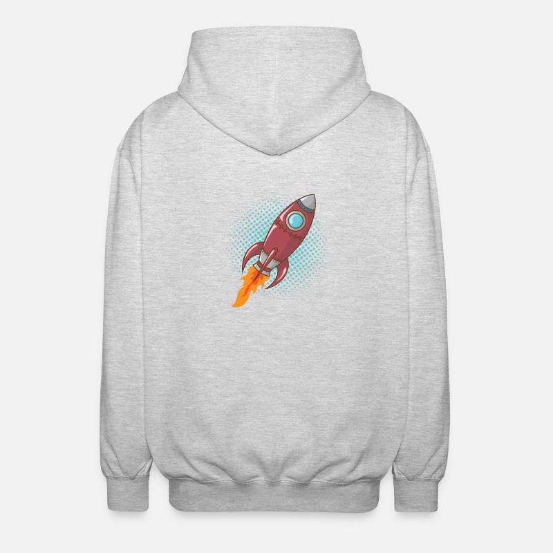 Comic Rocket Spaceship Spacecraft Missile - Veste à capuche unisexe - gris clair chiné