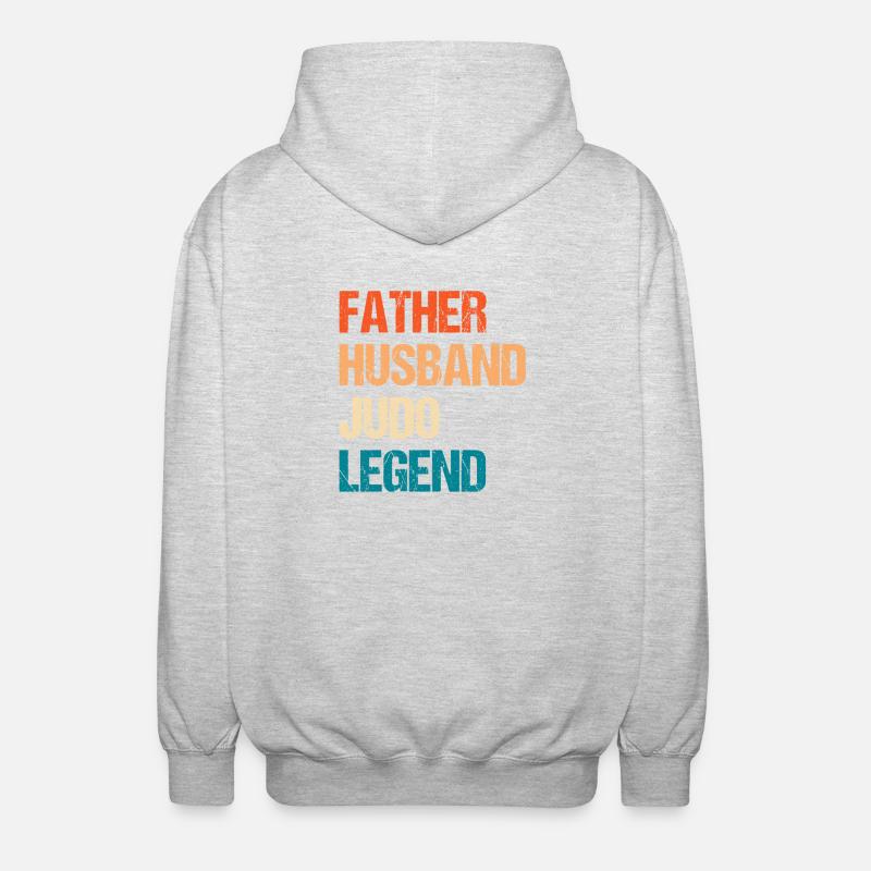 Vater Ehemann Judo-Legende - Unisex Kapuzenjacke - Hellgrau meliert