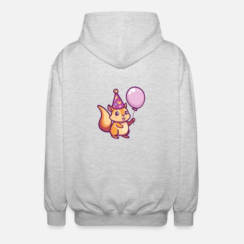 Écureuil Anniversaire Bébé - Veste à capuche unisexe - gris clair chiné