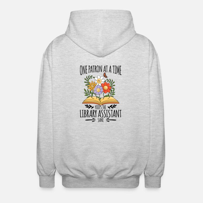 Library Aide Funny Library Assistant - Unisex Hooded Jacket - light heather grey