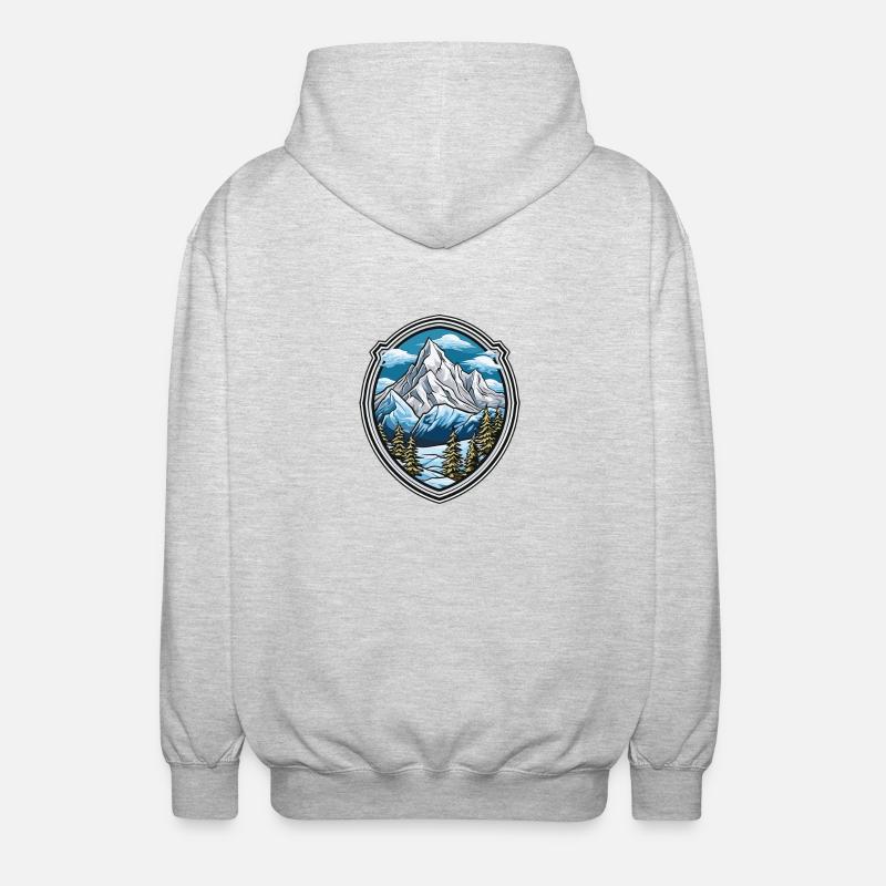 Mountains 2 - Unisex Hooded Jacket - light heather grey
