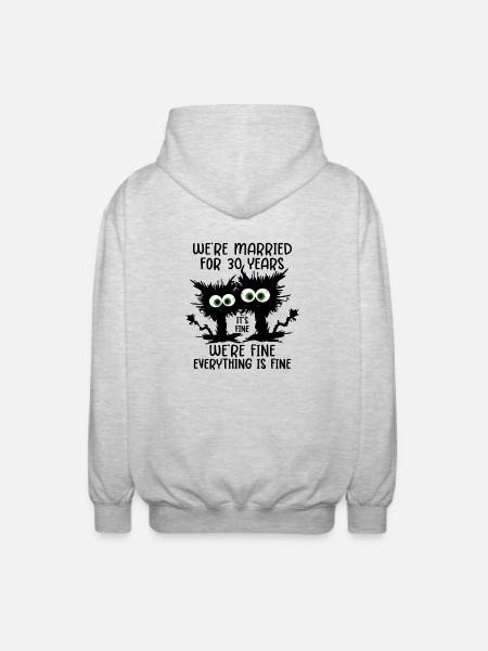 30 Years Married Pearl Wedding Gift - Unisex Hooded Jacket - light heather grey