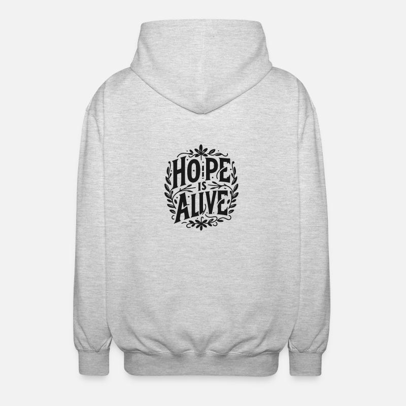 Die Hoffnung lebt - Unisex Kapuzenjacke - Hellgrau meliert