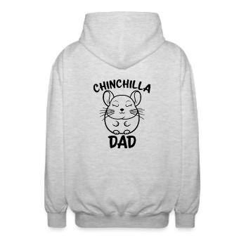 Chinchilla disant papa drôle Chinchilla cadeau - Veste à capuche unisexe - gris clair chiné - Dos - AI Model Male 185 light (185cm)