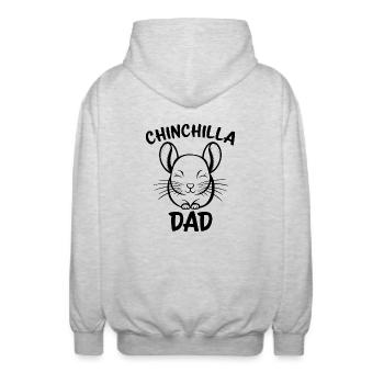 Chinchilla disant papa drôle Chinchilla cadeau - Veste à capuche unisexe - gris clair chiné - Dos - AI Model Male 185 light (185cm)