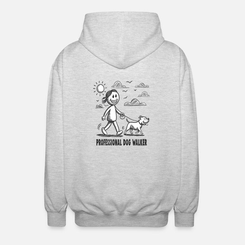 Pitbull Haustier Hunde Tierfreund - Unisex Kapuzenjacke - Hellgrau meliert
