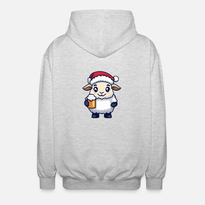 Bière de mouton Noël - Veste à capuche unisexe - gris clair chiné