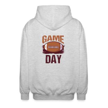 Footballer Quarterback Game Football - Unisex Hooded Jacket - light heather grey - Back - AI Model Male 185 light (185cm)