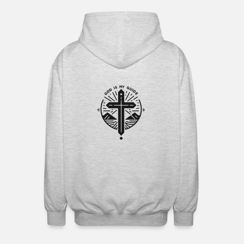 Dieu est mon guide - Veste à capuche unisexe - gris clair chiné