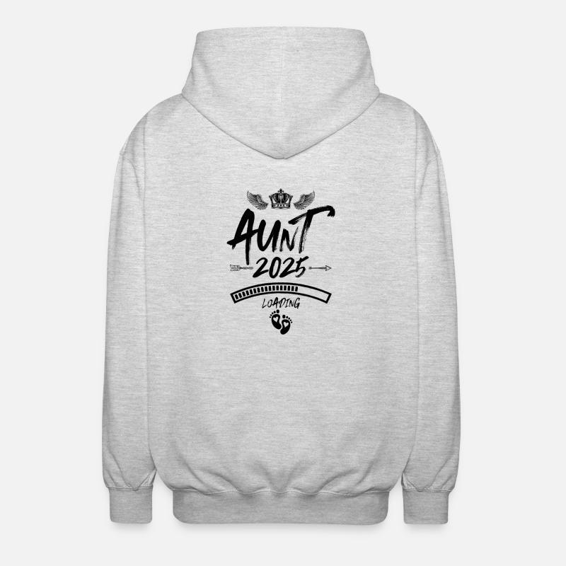 Tante 2025 Loading Spruch - Unisex Kapuzenjacke - Hellgrau meliert