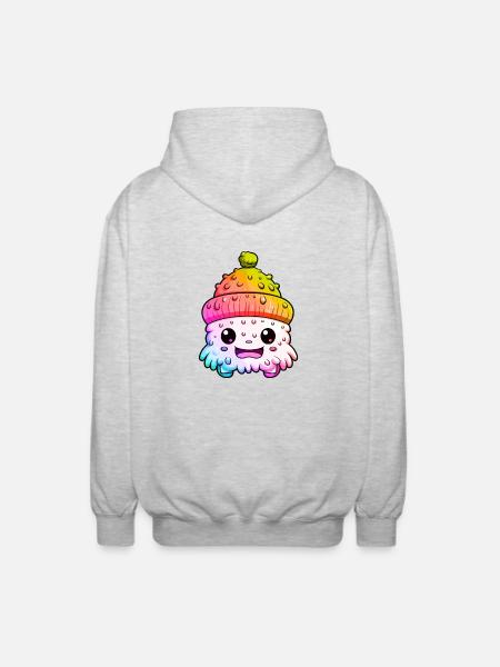 Winter Eskimo Comic Winterlich - Unisex Kapuzenjacke - Hellgrau meliert