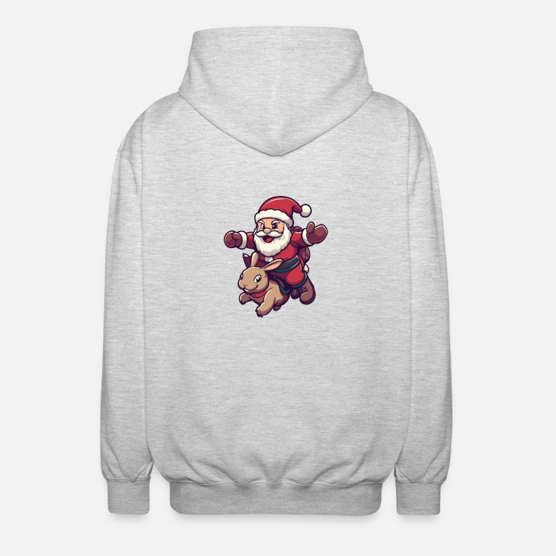 Lapin Père Noël - Veste à capuche unisexe - gris clair chiné