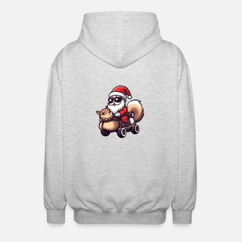 Écureuil Père Noël - Veste à capuche unisexe - gris clair chiné