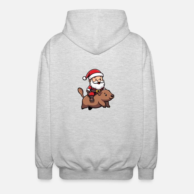 Castor Père Noël - Veste à capuche unisexe - gris clair chiné