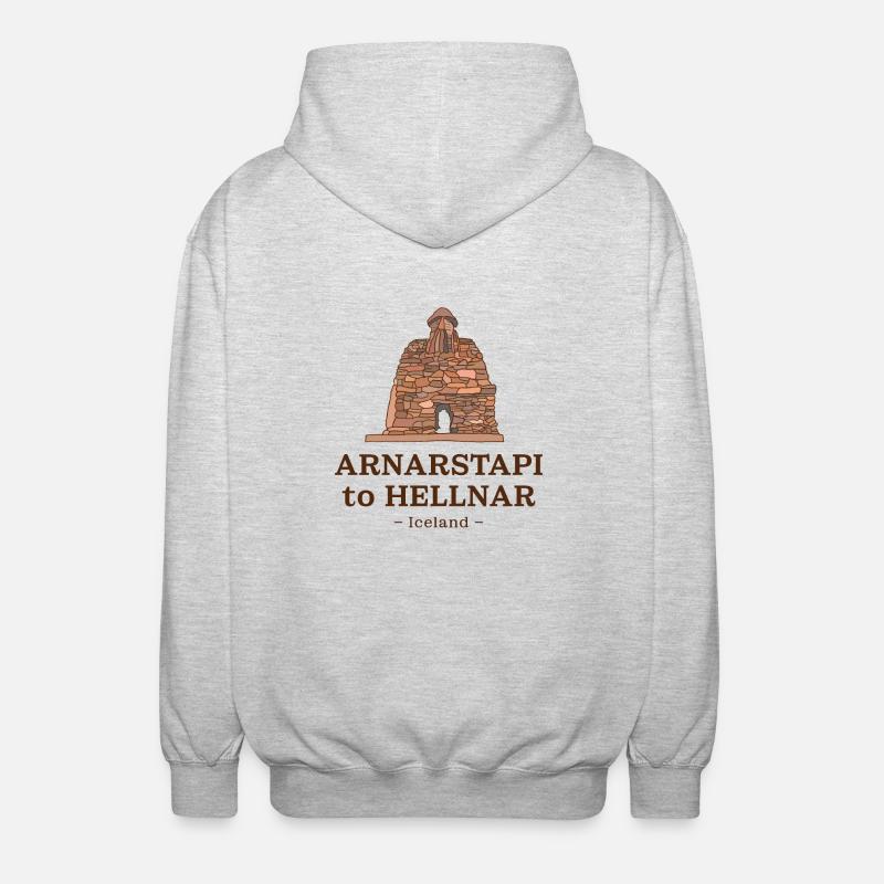 Arnarstapi to Hellnar – Iceland - Unisex Kapuzenjacke - Hellgrau meliert