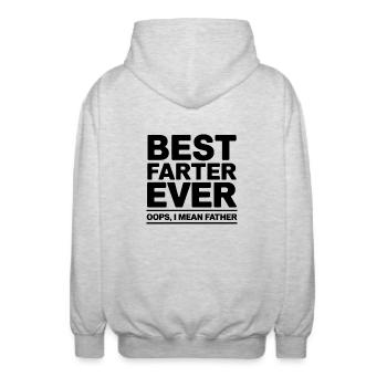 Fart Saying Farting Dad Pups Funny Fart Gift - Unisex Hooded Jacket - light heather grey - Back - AI Model Male 185 light (185cm)