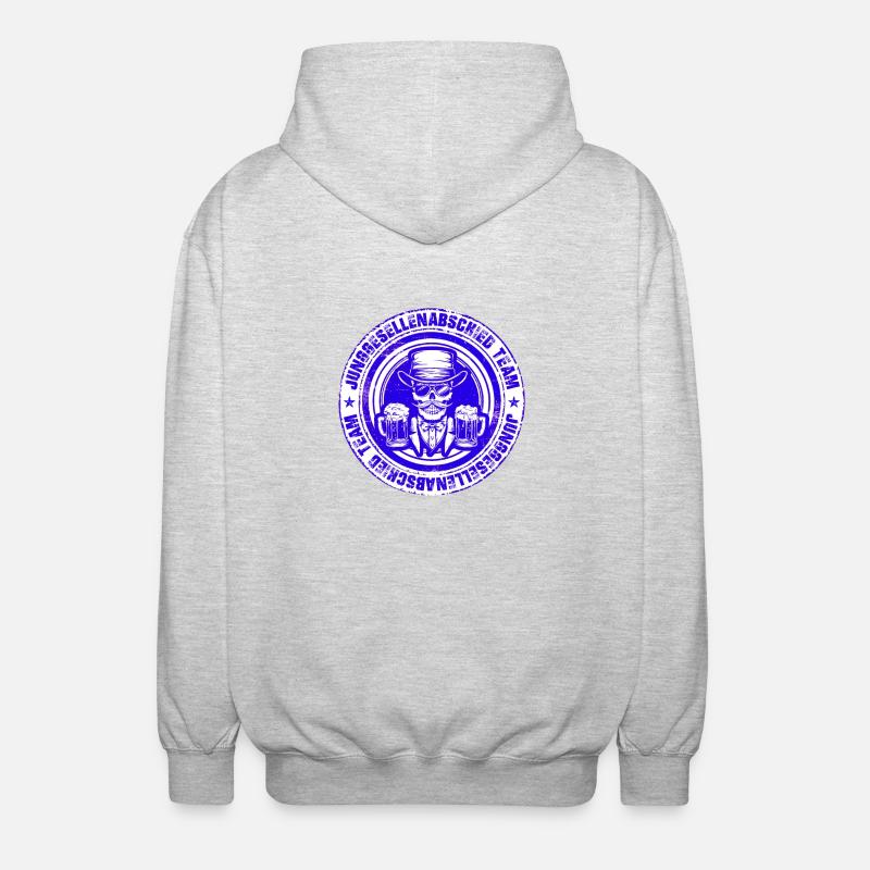 Junggesellenabschied Team Skelett - Unisex Kapuzenjacke - Hellgrau meliert