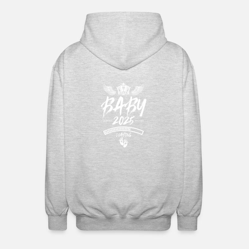 Baby 2025 Loading Spruch - Unisex Kapuzenjacke - Hellgrau meliert