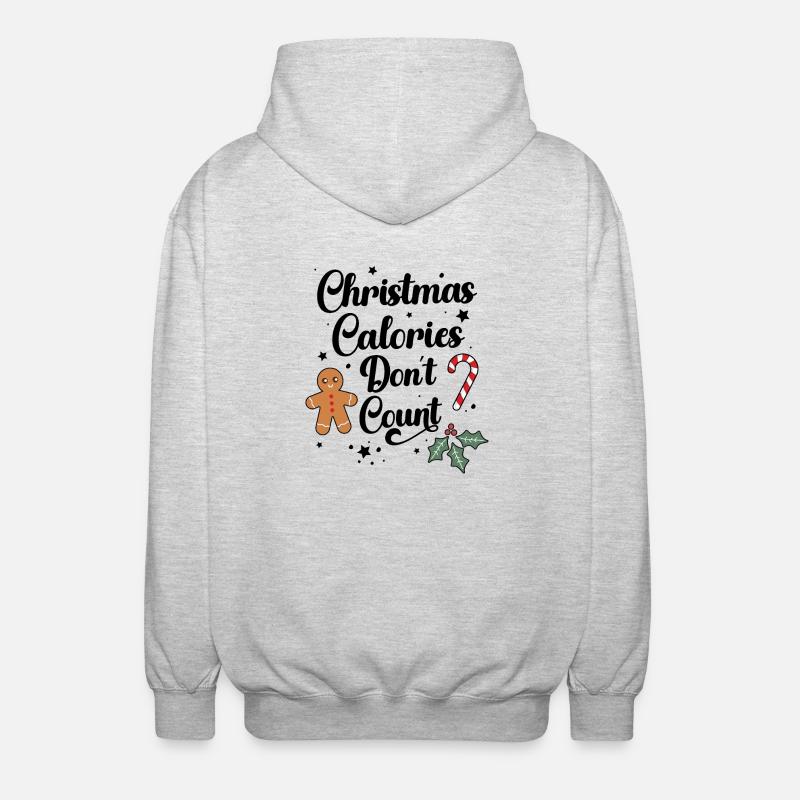 Weihnachtskalorien zählen nicht - Unisex Kapuzenjacke - Hellgrau meliert