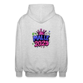 Malle 2025 Mallorca Holidays - Unisex Hooded Jacket - light heather grey - Back - AI Model Male 185 light (185cm)