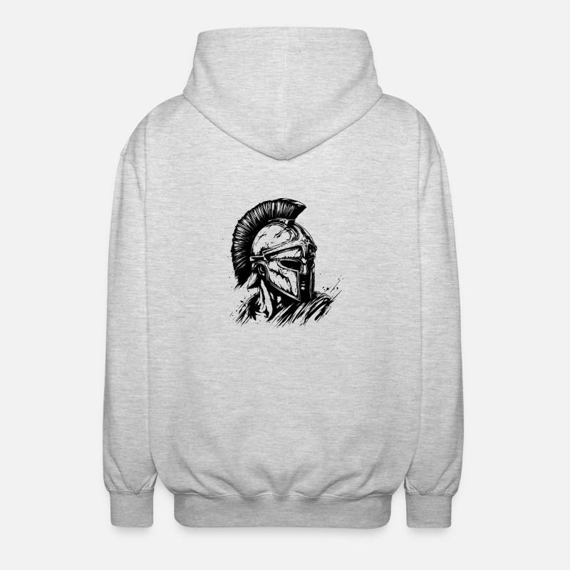 Icône du casque Spartan - Veste à capuche unisexe - gris clair chiné