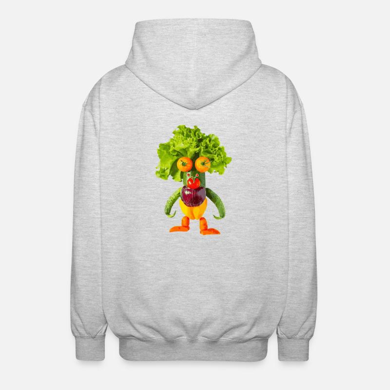 Légumes, Monstre - Veste à capuche unisexe - gris clair chiné