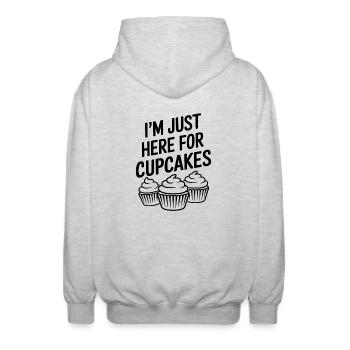 Cupcake Saying Cupcakes Funny Cupcake Gift - Unisex Hooded Jacket - light heather grey - Back - AI Model Male 185 light (185cm)