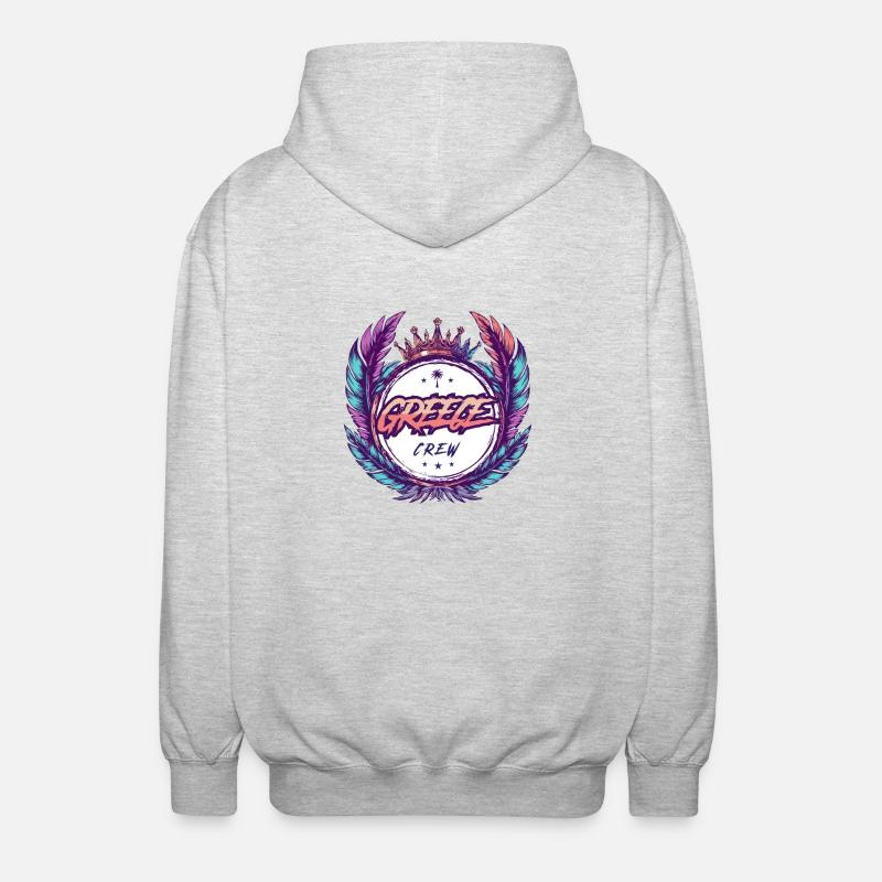 Greece Crew Bunt - Unisex Kapuzenjacke - Hellgrau meliert