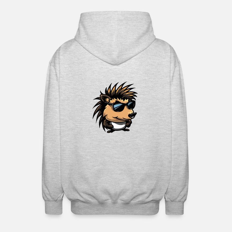 Hedgehog Comic Cool - Unisex Hooded Jacket - light heather grey