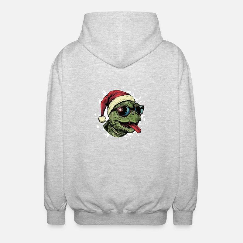 Turtle Christmas Funny - Unisex Hooded Jacket - light heather grey