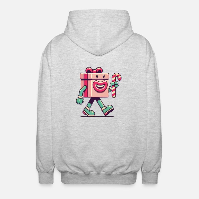 Fröhliches Weihnachtsgeschenk Maskottchen - Unisex Kapuzenjacke - Hellgrau meliert