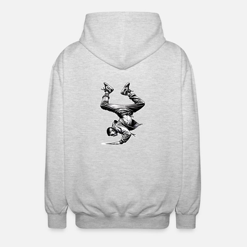 Breakdance - Unisex Kapuzenjacke - Hellgrau meliert
