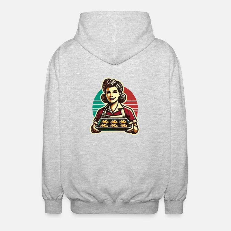 Nostalgic Baking Experience Retro - Unisex Hooded Jacket - light heather grey