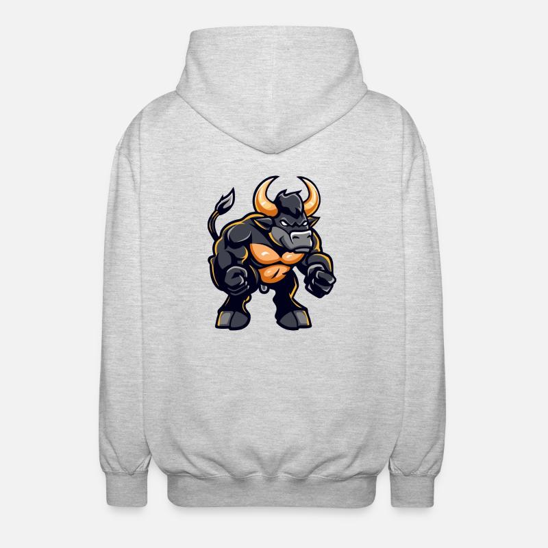 Stier Comic - Unisex Kapuzenjacke - Hellgrau meliert