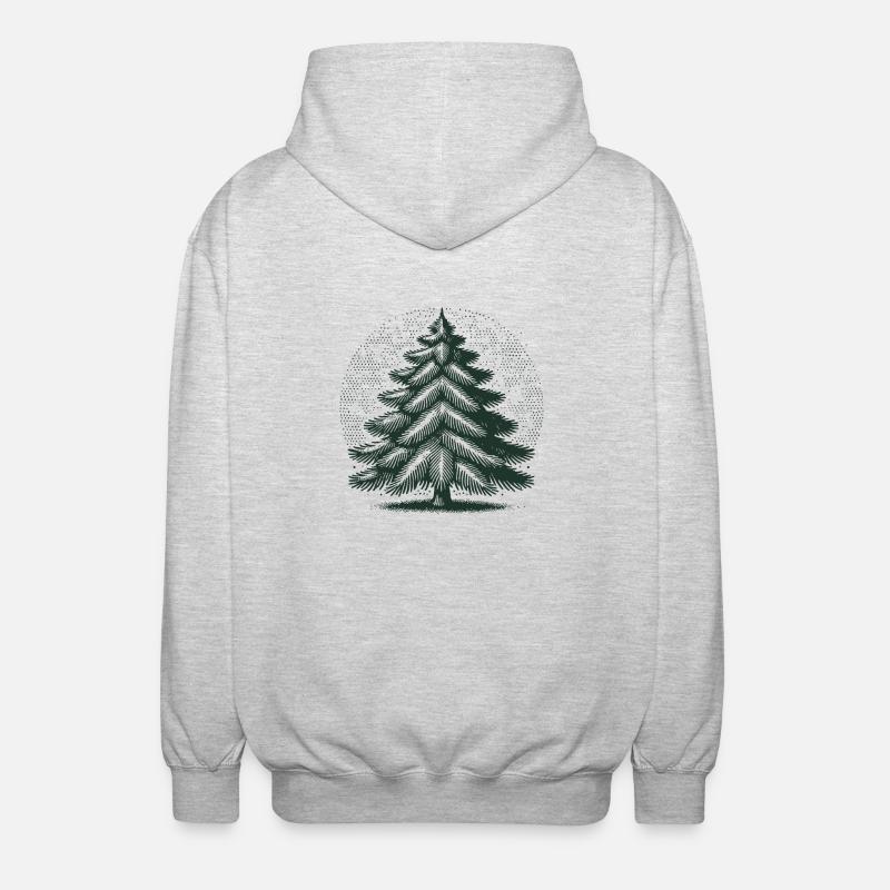 Illustration de sapin de Noël - Veste à capuche unisexe - gris clair chiné