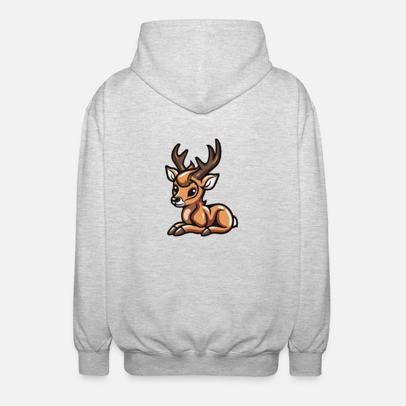 Hirsch Comic - Unisex Kapuzenjacke - Hellgrau meliert