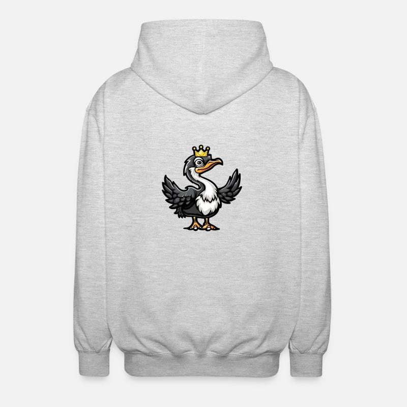 Couronne de dessin animé d’autruche - Veste à capuche unisexe - gris clair chiné