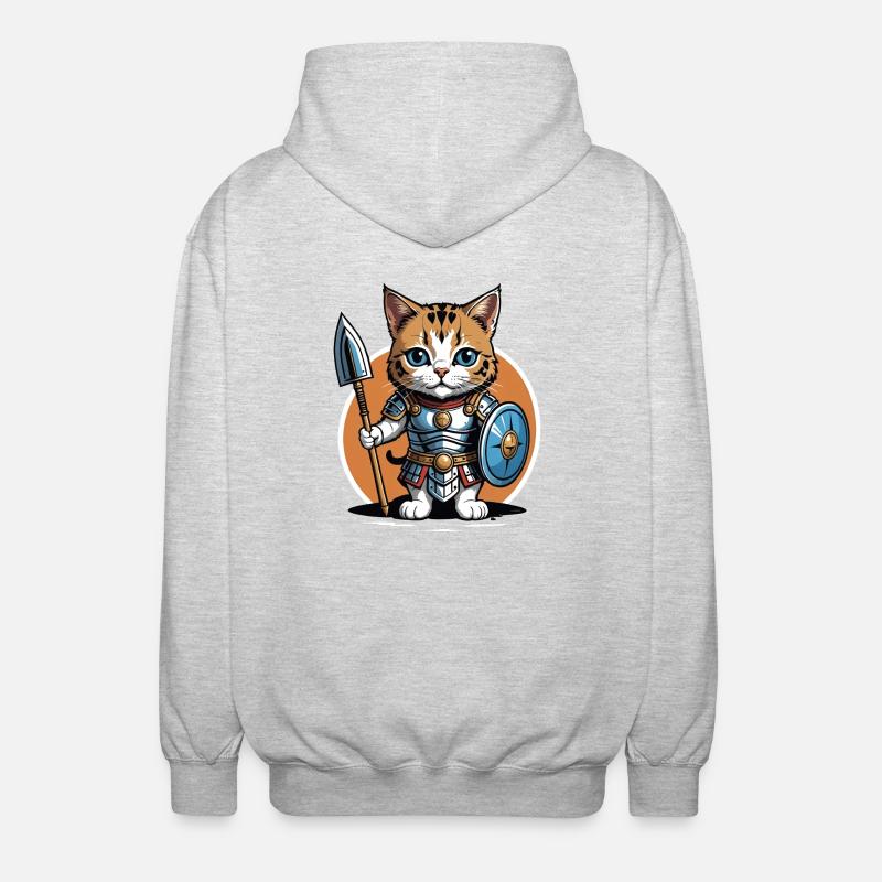 Chat Guerrier Romain Chat Cadeau - Veste à capuche unisexe - gris clair chiné