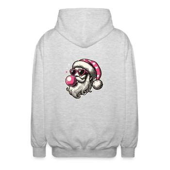 Cool Sigma Santa Christmas Joy - Unisex Hooded Jacket - light heather grey - Back - AI Model Male 185 light (185cm)