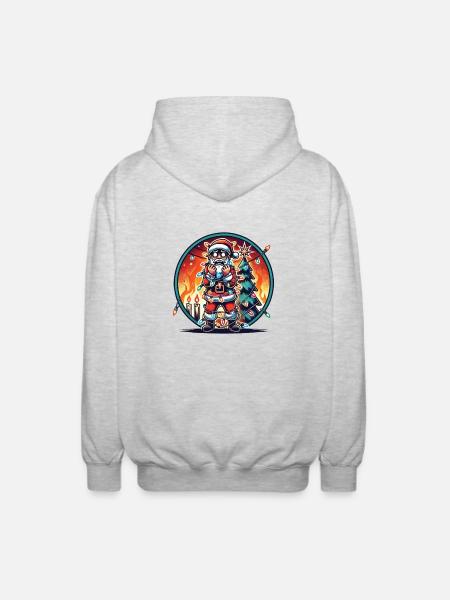 Électrocution Père Noël Chaos - Veste à capuche unisexe - gris clair chiné