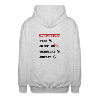 2025 Papa Werden Vater Dad Baby Kommt Vaterschaft - Unisex Kapuzenjacke - Hellgrau meliert - Hinten - AI Model Male 185 light (185cm)