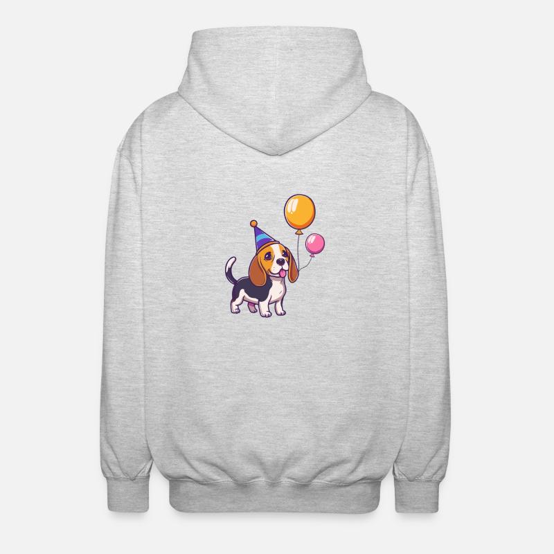 Beagle Chiens Anniversaire Bébé - Veste à capuche unisexe - gris clair chiné